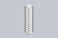 Crystal Industries - MCF-14-2 - Vertical Rack for Mini 2" Boxes, Holds 14 Boxes