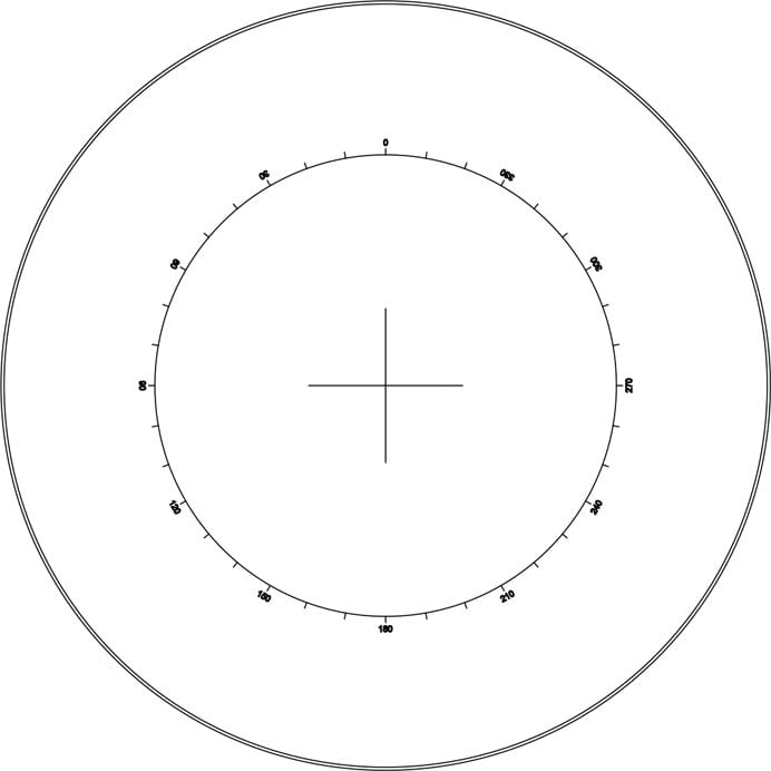 Motic Instruments - 1101001402781 - Reticle with Scale 360/360 and Crosshair