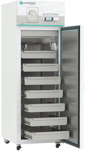 American Biotech Supply - NSBR231WSWCR-0 - 23 Cu. Ft. Solid Door Blood Bank Refrigerator, High Performance, FDA Listed, Class II Medical Device with Chart Recorder