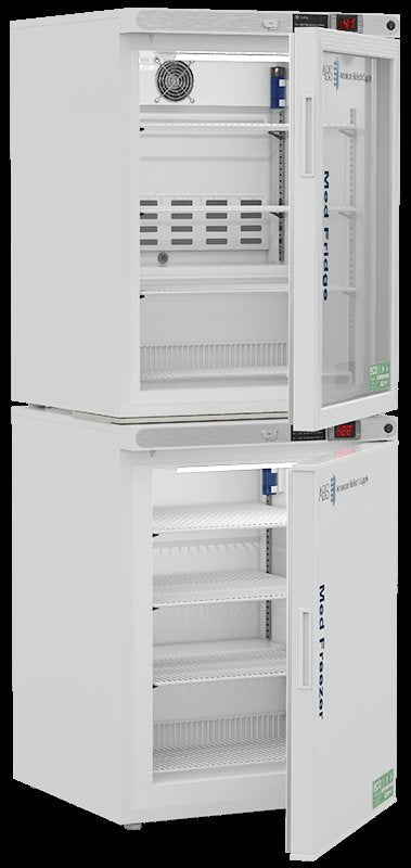 American Biotech Supply - PH-ABT-HC-RFC1030G - 10 Cu. Ft. Pharmacy Refrigerator and Freezer (-22°F Operation) Combination with Glass Door Refrigerator
