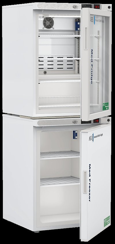 American Biotech Supply - PH-ABT-HC-RFC1020G - 10 Cu. Ft. Pharmacy Refrigerator and Freezer Combination with Glass Door