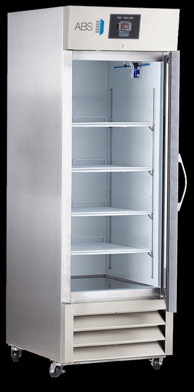 American Biotech Supply - ABT-HC-SSP-23G - 23 Cu. Ft. Glass Door Stainless Steel Refrigerator