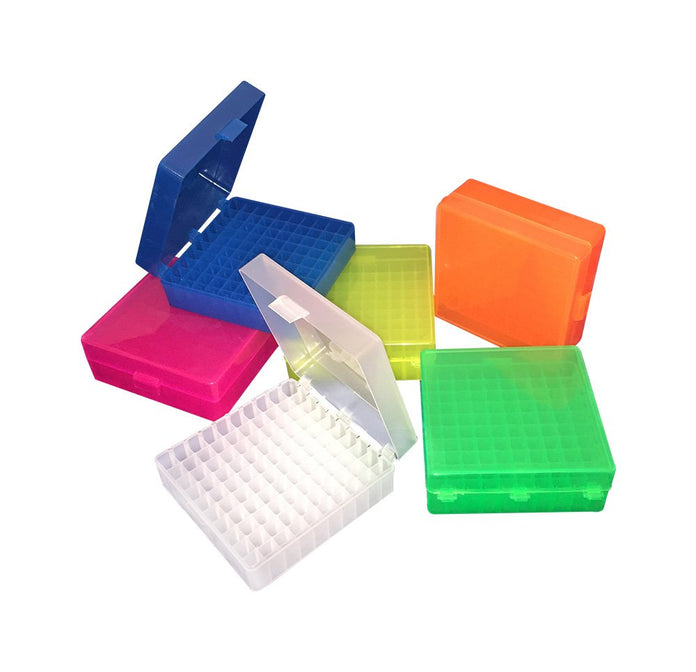 PP2-100O - 2" 100-Cell Hinged Polpropylene Plastic Box, Orangle