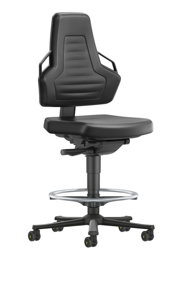 Bimos - 20028407 - Nexxit ESD Low Stool 9032E, Desk-to-Bench Height, with Foot Ring, Armless