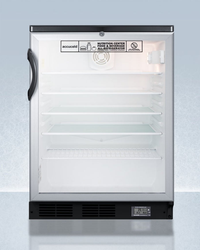 Accucold - SCR600BGLNZLHD - 24" Wide All-Refrigerator, Left Hand Door