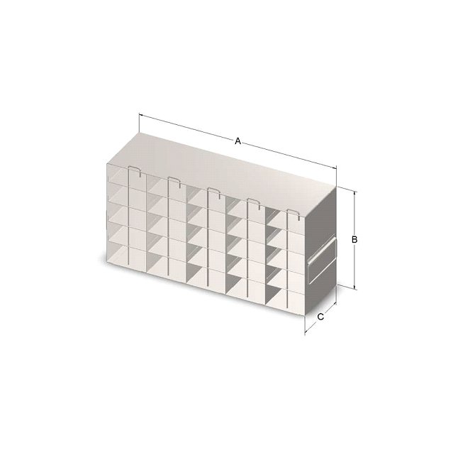 Custom Biogenic Systems - UDP54LR - Upright Stainless Steel Rack for 96 DW Microtiter Plates and Matrix TrakMate 0.75ml Latch/0.5ml ScrewTop Latch Rack Boxes with Locking Rods and Handles (SBS Footprint) (18.41"D X 7.53"H X 5.5"W)