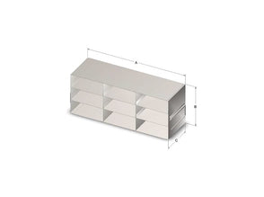 Custom Biogenic Systems - UM45-0-5 - Upright Stainless Steel Freezer Rack for 2.5" High, 0.5ml 50 Cell Plastic Microtube Boxes with Handles, 40 Boxes (22.27"D X 11.03"H X 5.5"W)