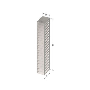 Custom Biogenic Systems - CTB20-1-25 - Stainless Steel Chest Rack for Matrix TrakMate 0.5ml Latch Rack Boxes (SBS Footprint), 25 Boxes