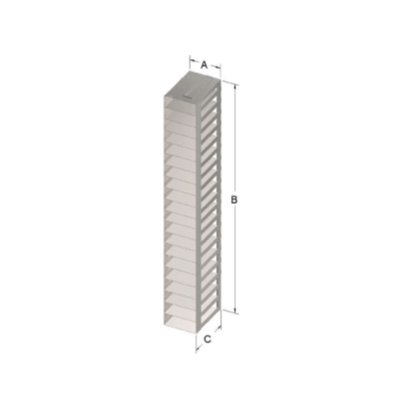 Custom Biogenic Systems - CTB20-1-25 - Stainless Steel Chest Rack for Matrix TrakMate 0.5ml Latch Rack Boxes (SBS Footprint), 20 Boxes