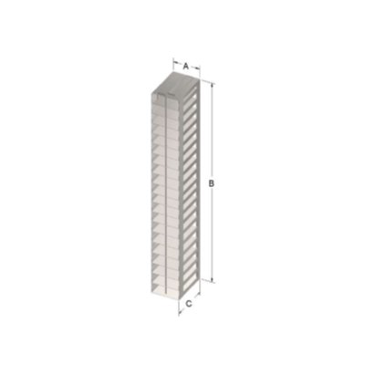 Custom Biogenic Systems - CTB20-1-25LR - Stainless Steel Chest Rack for Matrix TrakMate 0.5ml Latch Rack Boxes with Locking Rods (SBS Footprint), 20 Boxes