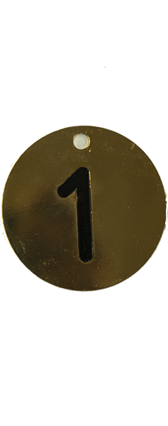 Crystal Industries - TAG-N - Brass Tags (2" Diameter) with Engraved 1" Tall Numbers (0-9)
