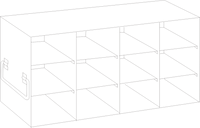 UF-43-375 - Upright Freezer Rack for 3.75" Boxes, 4x3 Configuration