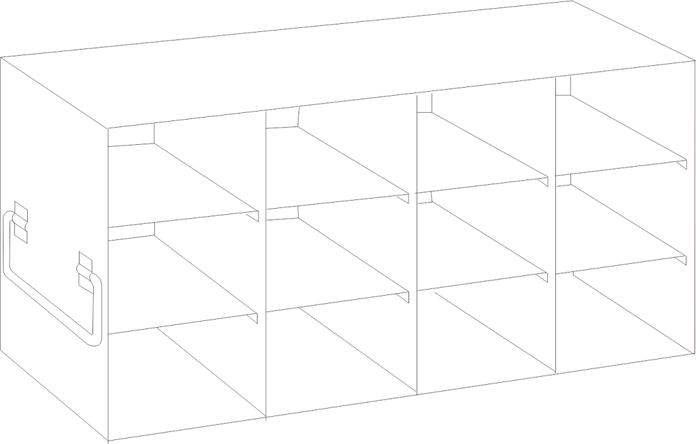 UF-43-375 - Upright Freezer Rack for 3.75" Boxes, 4x3 Configuration