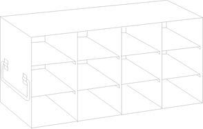 Crystal Industries - UF-43-375 - Upright Freezer Rack for 3.75" Boxes, 4x3 Configuration