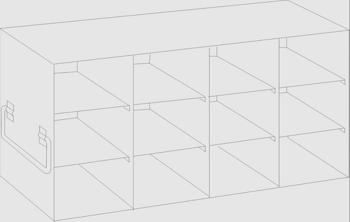 Crystal Industries - UF-375 - Upright Freezer Rack for 3.75" Boxes