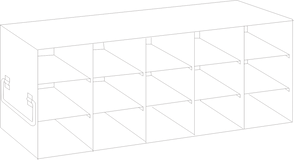 UF-53-L375 - Upright Freezer Rack for Large 3.75" Boxes, 5x3 Configuration