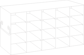Crystal Industries - UF-54-375 - Upright Freezer Rack for 3.75" Boxes, 5x4 Configuration