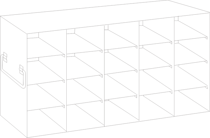 Crystal Industries - UF-54-375 - Upright Freezer Rack for 3.75" Boxes, 5x4 Configuration