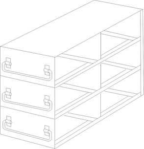 UFD-23-L375 - Drawer Rack for Large 3.75" Boxes, 2x3 Configuration