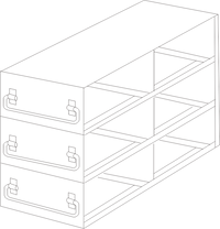 UFD-23-L375 - Drawer Rack for Large 3.75" Boxes, 2x3 Configuration