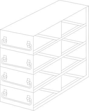 UFD-24-375 - Upright Freezer Drawer Rack for 3.75" Boxes, 2x4 Configuration