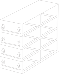 Crystal Industries - UFD-24-375 - Upright Freezer Drawer Rack for 3.75" Boxes, 2x4 Configuration