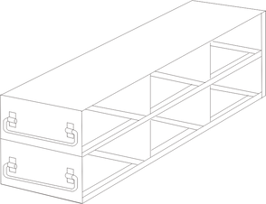 UFD-32-375 - Upright Freezer Drawer Rack for 3.75" Boxes, 3x2 Configuration