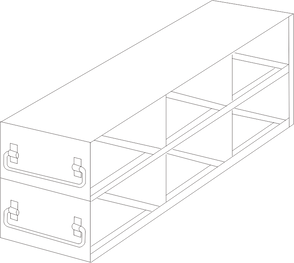 UFD-323 - Upright Freezer Drawer Rack for 3" Boxes, 3x2 Configuration