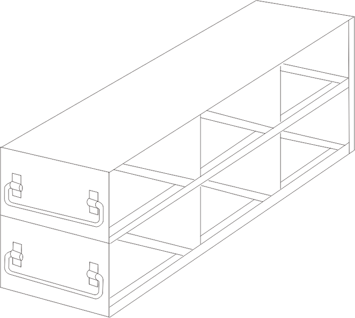 UFD-323 - Drawer Rack for 3" Boxes, 3x2 Configuration