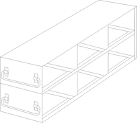 UFD-323 - Drawer Rack for 3" Boxes, 3x2 Configuration