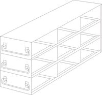 UFD-332 - Drawer Rack for 2" Boxes, 3x3 Configuration