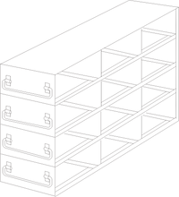 UFD-34-L375 - Drawer Rack for Large 3.75" Boxes, 3x4 Configuration