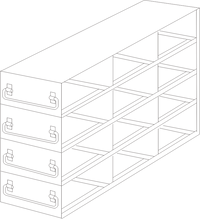 UFD-342 - Drawer Rack for 2" Boxes, 3x4 Configuration