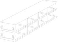 Crystal Industries - UFD-42-L375 - Upright Freezer Drawer Rack for Large 3.75" Boxes, 4x2 Configuration