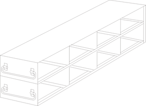 UFD-42-L375 - Upright Freezer Drawer Rack for Large 3.75" Boxes, 4x2 Configuration