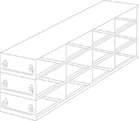 UFD-432 - Drawer Rack for 2" Boxes, 4x3 Configuration