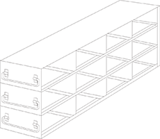 UFD-432 - Drawer Rack for 2" Boxes, 4x3 Configuration