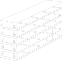UFD-453 - Drawer Rack for 3" Boxes, 4x5 Configuration