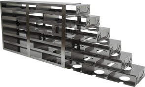 UFD-462-SA - Draw Rack for 2" Polycarbonate Boxes, Made to fit Panasonic Freezers, 4x5 Configuration