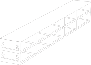 UFD-52-375 - Upright Freezer Drawer Rack for 3.75" Boxes, 5x2 Configuration