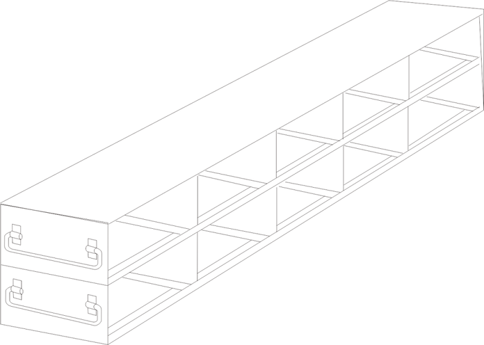 Crystal Industries - UFD-52-375 - Upright Freezer Drawer Rack for 3.75" Boxes, 5x2 Configuration