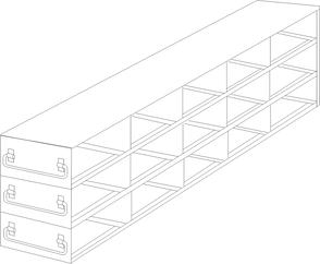UFD-53-L375 - Upright Freezer Drawer Rack for Large 3.75" Boxes, 5x3 Configuration