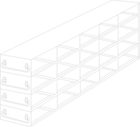 Crystal Industries - UFD-54-L375 - Upright Freezer Drawer Rack for Large 3.75" Boxes, 5x4 Configuration