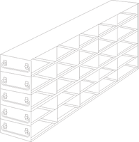 UFD-552 - Drawer Rack for 2" Boxes, 5x5 Configuration