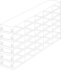 UFD-452 - Drawer Rack for 2" Boxes, 4x5 Configuration