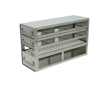 Crystal Industries - UFD-22 - Upright Freezer Rack with 2 Drawers for Standard 2" Cardboard Boxes & 1 Drawer for Storage Bottles