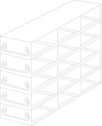 Crystal Industries - UFDH50 - Upright Freezer Drawer Rack for 50-Cell Hinged Top Plastic Boxes