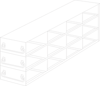UFDH50-43 - Drawer Rack for 50-Cell Hinged Top Plastic Boxes, 4x3 Configuration