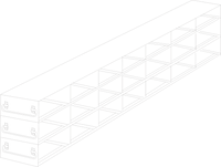 Crystal Industries - UFDH50-73 - Upright Freezer Drawer Rack for 50-Cell Hinged Top Plastic Boxes, 7x3 Configuration
