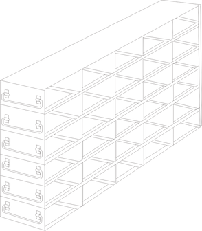 UFDML-56 - Drawer Freezer Rack for SBS Formatted Boxes, 5x6 Configuration